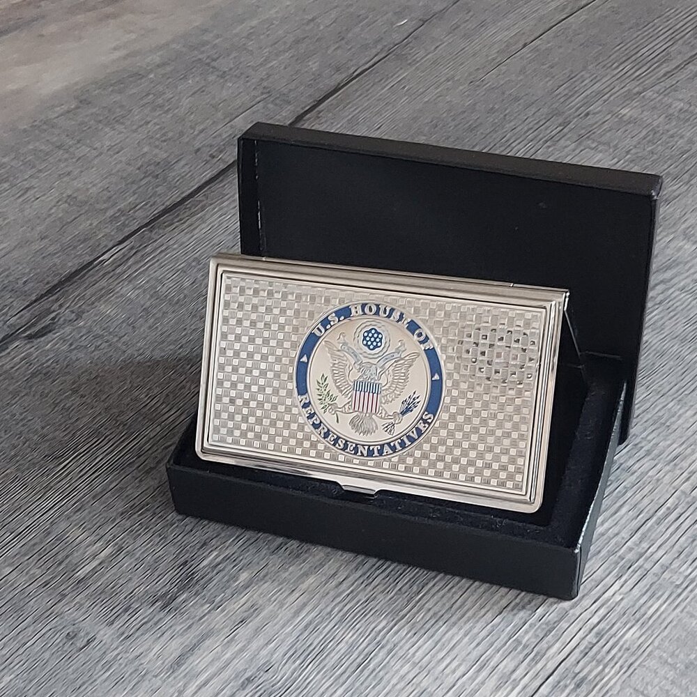 U.S. House of Representatives - vintage engraved metal card holder